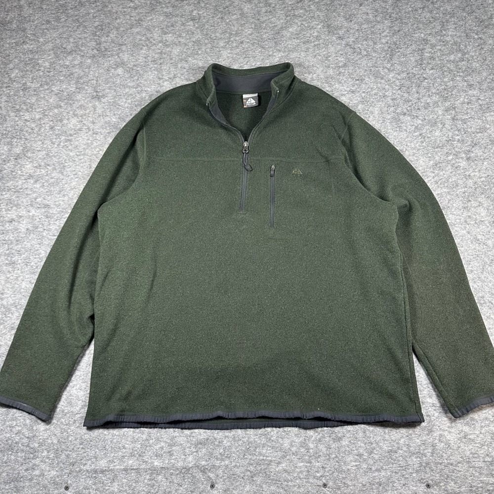 Nike ACG Quarter Zip Fleece Green Outdoor Pullover Pocket Mens XXL